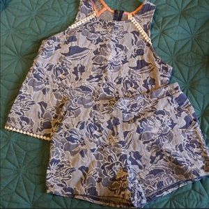 Vintage style shorts and crop top set